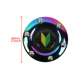 BRAND NEW JDM BEGINNER LEAF UNIVERSAL NEO CHROME CAR HORN BUTTON STEERING WHEEL CENTER CAP