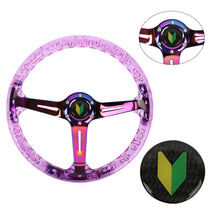 Load image into Gallery viewer, Brand New JDM Beginner Leaf Universal 6-Hole 350mm Deep Dish Vip Purple Crystal Bubble Neo Spoke Steering Wheel
