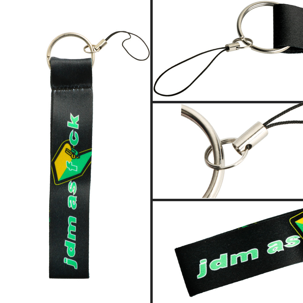 BRAND NEW JDM AS FCK DOUBLE SIDE Racing Cell Holders Keychain Universal
