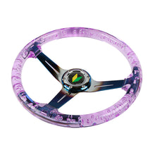 Load image into Gallery viewer, Brand New JDM Beginner Leaf Universal 6-Hole 350mm Deep Dish Vip Purple Crystal Bubble Burnt Blue Spoke Steering Wheel