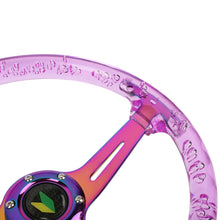 Load image into Gallery viewer, Brand New JDM Beginner Leaf Universal 6-Hole 350mm Deep Dish Vip Purple Crystal Bubble Neo Spoke Steering Wheel