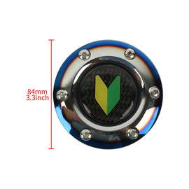 BRAND NEW JDM BEGINNER LEAF UNIVERSAL BURNT BLUE CAR HORN BUTTON STEERING WHEEL CENTER CAP
