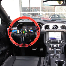 Load image into Gallery viewer, Brand New JDM Beginner Leaf Universal 6-Hole 350mm Deep Dish Vip Red Crystal Bubble Burnt Blue Spoke Steering Wheel