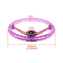 Load image into Gallery viewer, Brand New JDM Beginner Leaf Universal 6-Hole 350mm Deep Dish Vip Purple Crystal Bubble Neo Spoke Steering Wheel