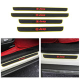 Brand New 4PCS Universal Jeep Yellow Rubber Car Door Scuff Sill Cover Panel Step Protector