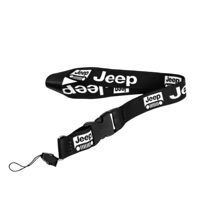 BRAND NEW JEEP Car Keychain Tag Rings Keychain JDM Drift Lanyard Black