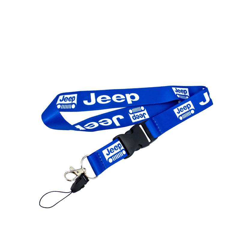BRAND NEW JEEP Car Keychain Tag Rings Keychain JDM Drift Lanyard Blue