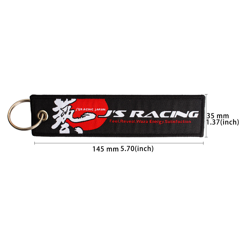 BRAND NEW JDM J'S RACING BLACK DOUBLE SIDE Racing Cell Holders Keychain Universal