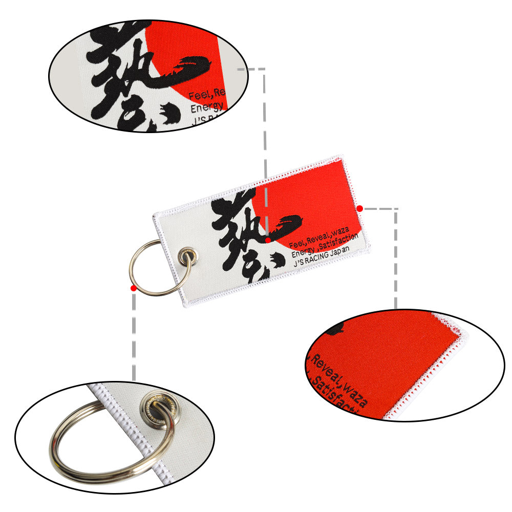 BRAND NEW JDM J'S RACING WHITE DOUBLE SIDE Racing Cell Holders Keychain Universal