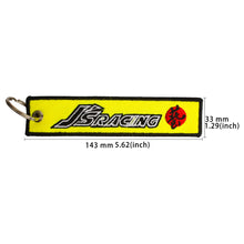 Load image into Gallery viewer, BRAND NEW JDM J&#39;S RACING YELLOW DOUBLE SIDE Racing Cell Holders Keychain Universal