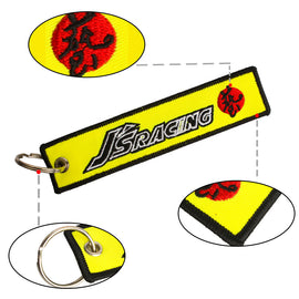BRAND NEW JDM J'S RACING YELLOW DOUBLE SIDE Racing Cell Holders Keychain Universal