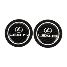 Load image into Gallery viewer, Brand New 2PCS Lexus Glows In The Dark Green Real Carbon Fiber Car Cup Holder Pad Water Cup Slot Non-Slip Mat Universal