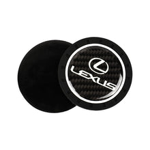 Load image into Gallery viewer, Brand New 2PCS Lexus Glows In The Dark Green Real Carbon Fiber Car Cup Holder Pad Water Cup Slot Non-Slip Mat Universal