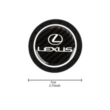 Load image into Gallery viewer, Brand New 2PCS Lexus Glows In The Dark Green Real Carbon Fiber Car Cup Holder Pad Water Cup Slot Non-Slip Mat Universal