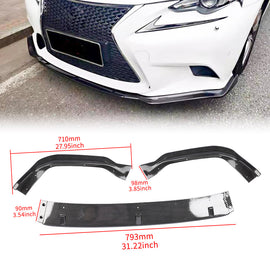 Brand New 3PCS 2014-2016 LEXUS IS250/IS350/IS200T F-SPORT Carbon Look Front Bumper Lip Kit