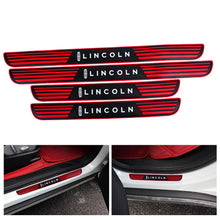 Load image into Gallery viewer, Brand New 4PCS Universal Lincoln Red Rubber Car Door Scuff Sill Cover Panel Step Protector V2