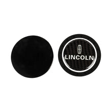 Load image into Gallery viewer, Brand New 2PCS Lincoln Glows In The Dark Green Real Carbon Fiber Car Cup Holder Pad Water Cup Slot Non-Slip Mat Universal
