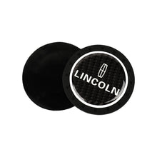 Load image into Gallery viewer, Brand New 2PCS Lincoln Glows In The Dark Green Real Carbon Fiber Car Cup Holder Pad Water Cup Slot Non-Slip Mat Universal