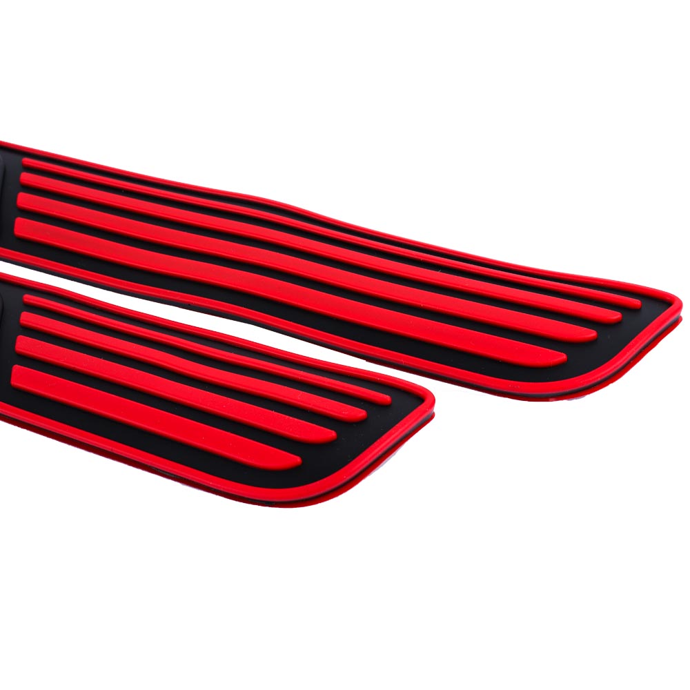 Brand New 4PCS Universal Lincoln Red Rubber Car Door Scuff Sill Cover Panel Step Protector V2