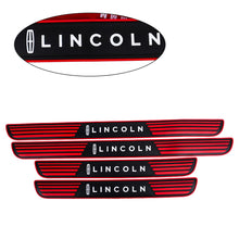 Load image into Gallery viewer, Brand New 4PCS Universal Lincoln Red Rubber Car Door Scuff Sill Cover Panel Step Protector V2