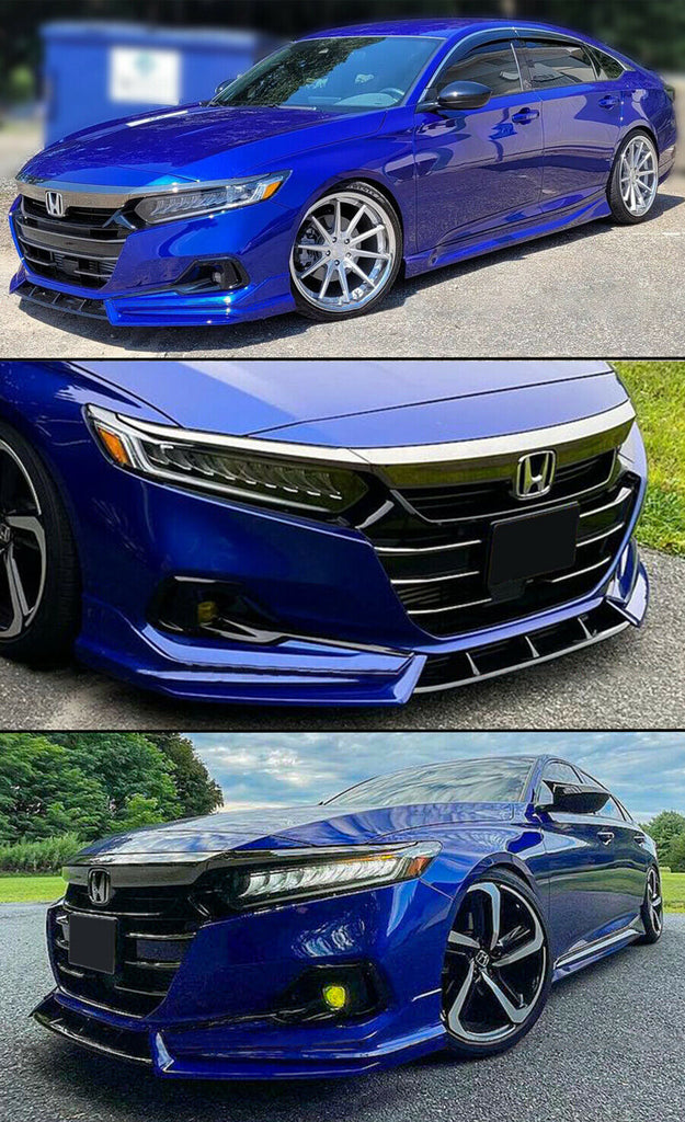 BRAND NEW 3PCS 2021-2022 Honda Accord Yofer Still Night Pearl Front Bumper Lip Splitter Kit