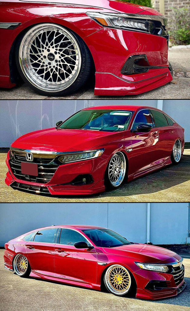 BRAND NEW 3PCS 2021-2022 Honda Accord Yofer San Marino Red Front Bumper Lip Splitter Kit