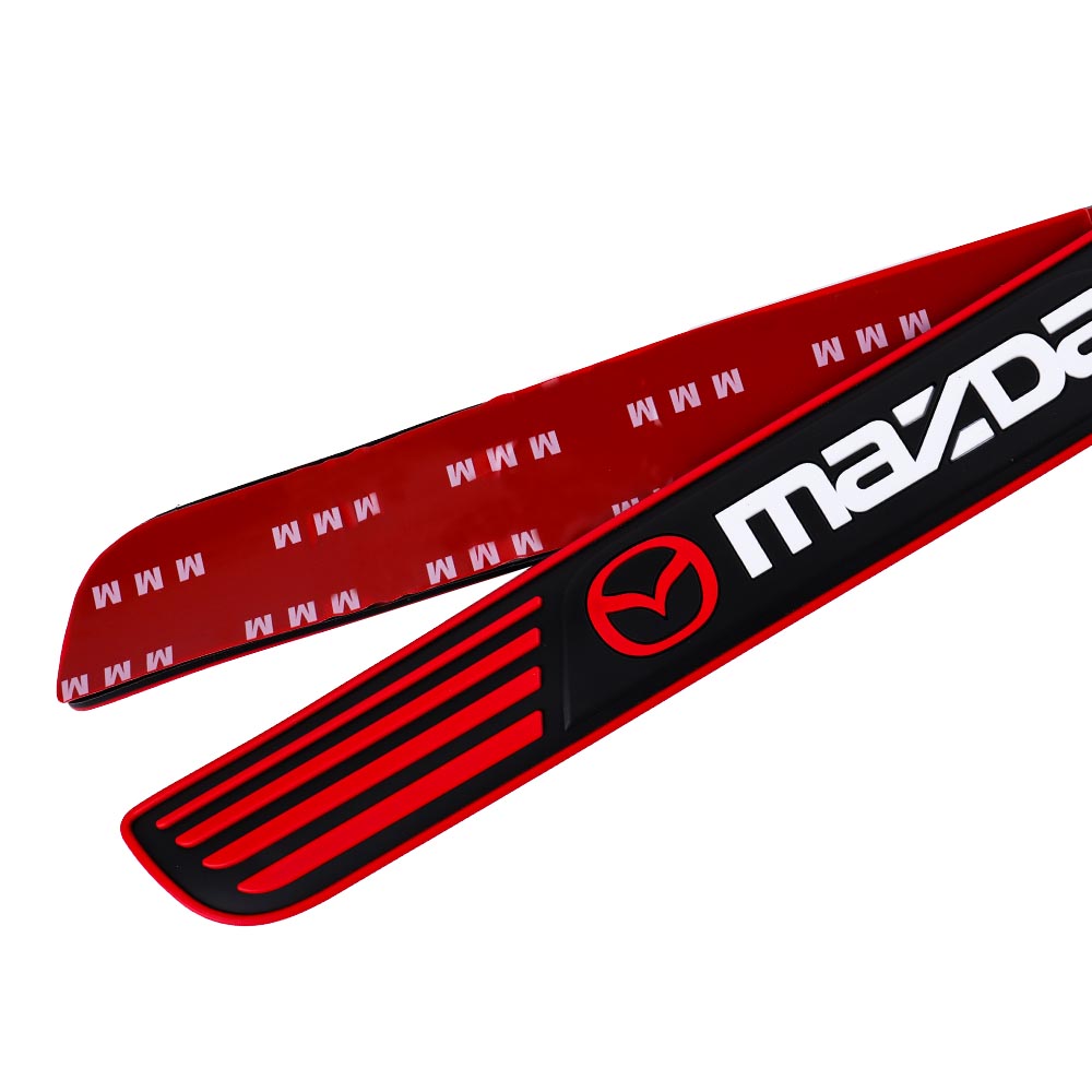 Brand New 4PCS Universal Mazda Red Rubber Car Door Scuff Sill Cover Panel Step Protector V2