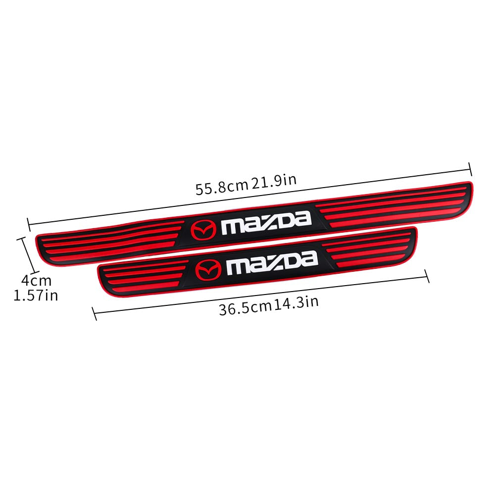 Brand New 4PCS Universal Mazda Red Rubber Car Door Scuff Sill Cover Panel Step Protector V2