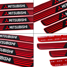 Load image into Gallery viewer, Brand New 4PCS Universal Mitsubishi Red Rubber Car Door Scuff Sill Cover Panel Step Protector V2
