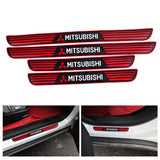 Brand New 4PCS Universal Mitsubishi Red Rubber Car Door Scuff Sill Cover Panel Step Protector V2