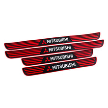 Load image into Gallery viewer, Brand New 4PCS Universal Mitsubishi Red Rubber Car Door Scuff Sill Cover Panel Step Protector V2