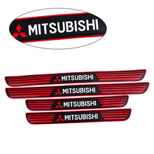 Load image into Gallery viewer, Brand New 4PCS Universal Mitsubishi Red Rubber Car Door Scuff Sill Cover Panel Step Protector V2