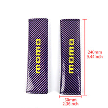 Load image into Gallery viewer, Brand New Universal 2PCS Momo Purple Carbon Fiber Look Car Seat Belt Covers Shoulder Pad