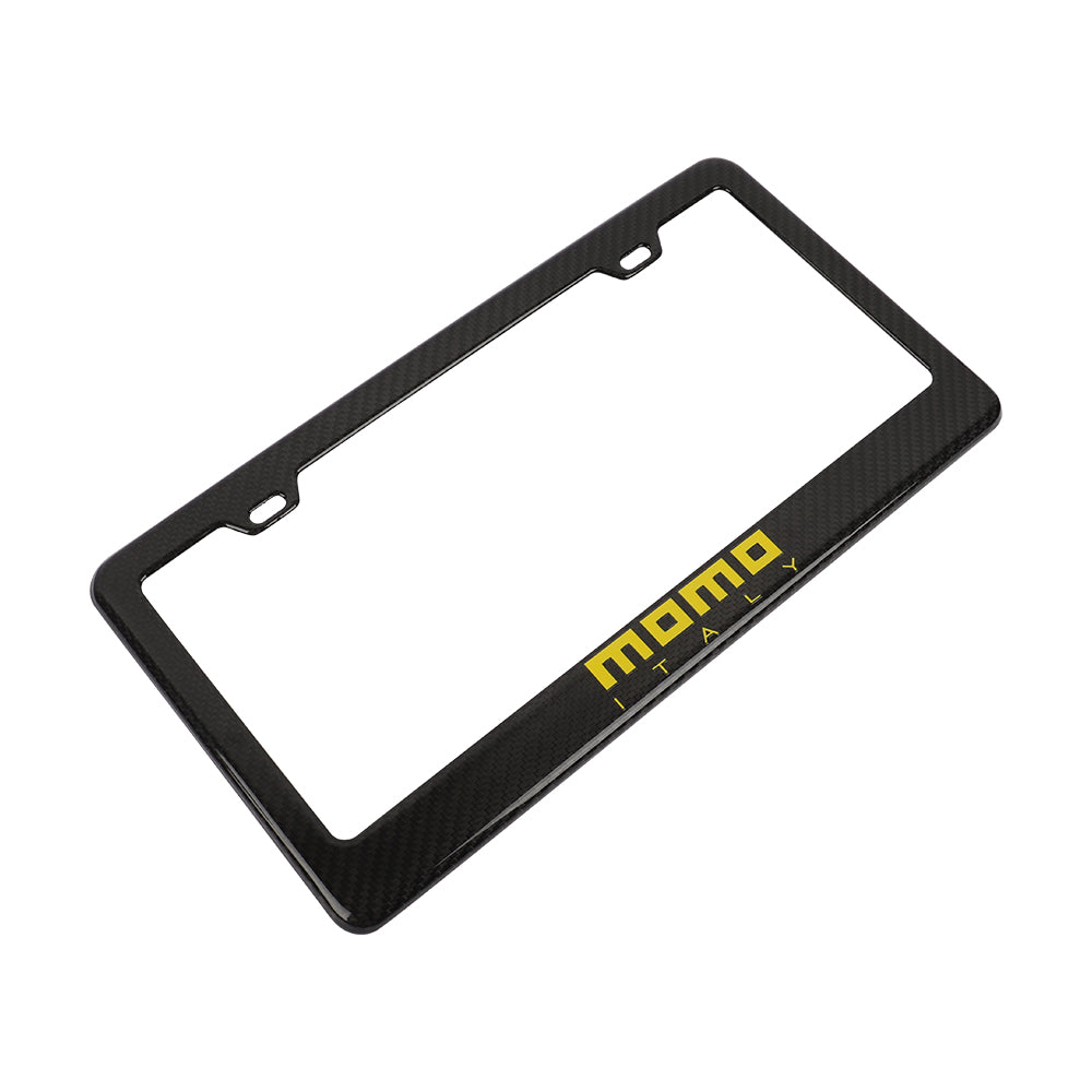 Brand New 1PCS MOMO Real 100% Carbon Fiber License Plate Frame Tag Cover Original 3K With Free Caps