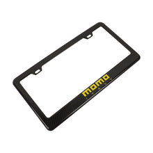 Load image into Gallery viewer, Brand New 1PCS MOMO Real 100% Carbon Fiber License Plate Frame Tag Cover Original 3K With Free Caps