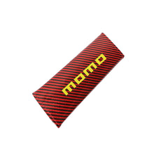 Load image into Gallery viewer, Brand New Universal 2PCS Momo Red Carbon Fiber Look Car Seat Belt Covers Shoulder Pad