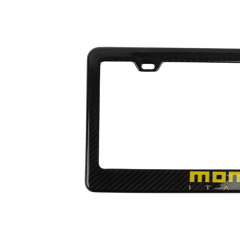 Brand New 1PCS MOMO Real 100% Carbon Fiber License Plate Frame Tag Cover Original 3K With Free Caps