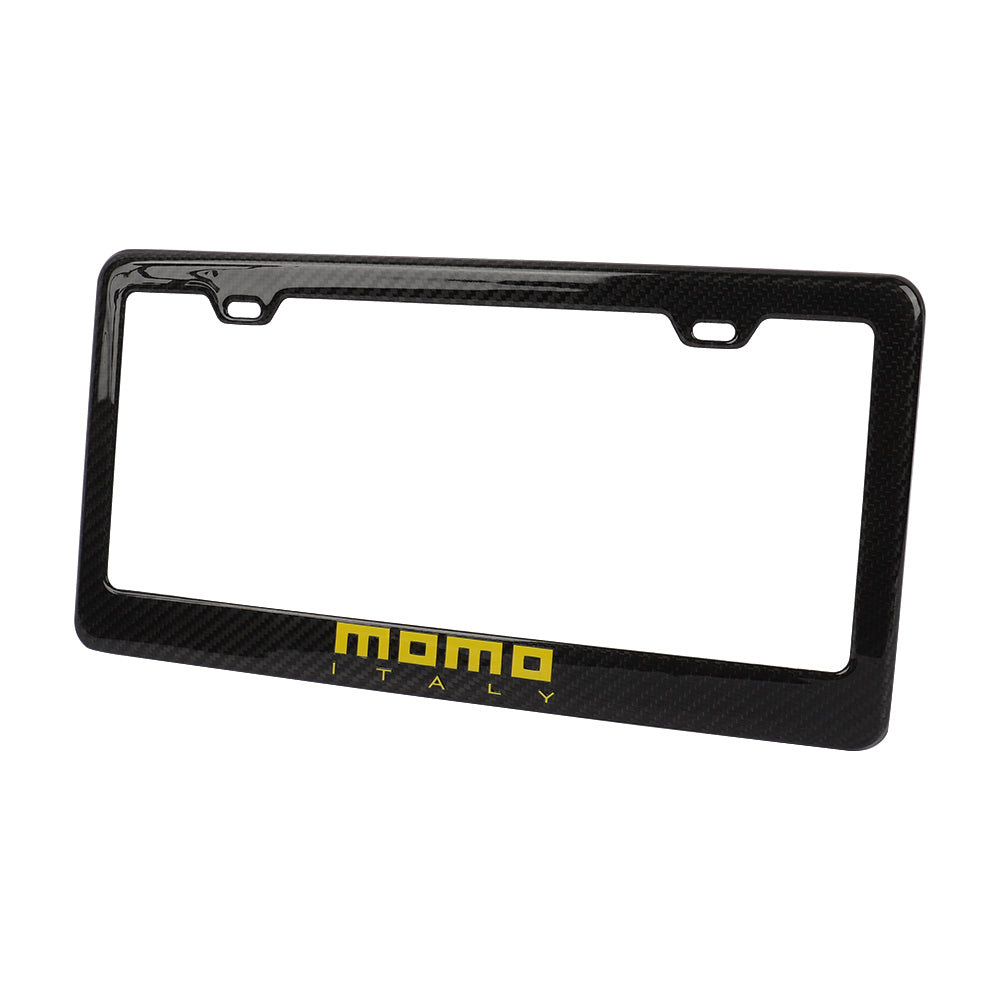 Brand New 2PCS MOMO Real 100% Carbon Fiber License Plate Frame Tag Cover Original 3K With Free Caps