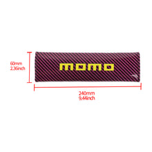 Load image into Gallery viewer, Brand New Universal 2PCS MOMO Hot Pink Carbon Fiber Look Car Seat Belt Covers Shoulder Pad