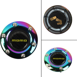 BRAND NEW MOMO UNIVERSAL NEO CHROME CAR HORN BUTTON STEERING WHEEL CENTER CAP