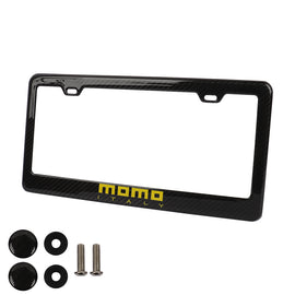 Brand New 2PCS MOMO Real 100% Carbon Fiber License Plate Frame Tag Cover Original 3K With Free Caps