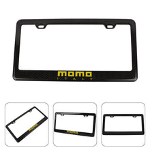 Load image into Gallery viewer, Brand New 1PCS MOMO Real 100% Carbon Fiber License Plate Frame Tag Cover Original 3K With Free Caps
