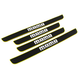 Brand New 4PCS Universal Momo Yellow Rubber Car Door Scuff Sill Cover Panel Step Protector