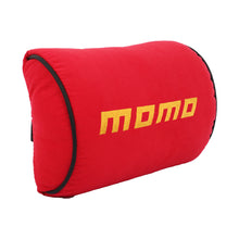 Load image into Gallery viewer, Brand New 2PCS JDM Momo Red Fabric Material Car Neck Headrest Pillow Fabric Racing Seat