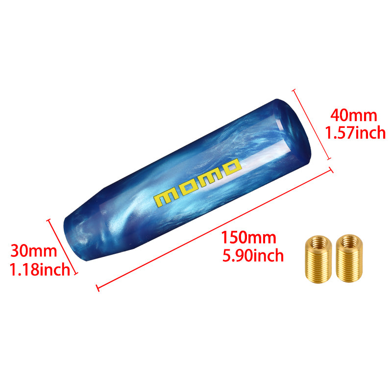 Brand New Universal Momo Blue Pearl Long Stick Manual Car Gear Shift Knob Shifter M8 M10 M12