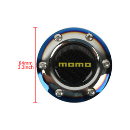BRAND NEW JDM MOMO UNIVERSAL BURNT BLUE CAR HORN BUTTON STEERING WHEEL CENTER CAP