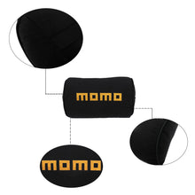 Load image into Gallery viewer, Brand New 2PCS JDM Momo Black Fabric Material Car Neck Headrest Pillow Fabric Racing Seat
