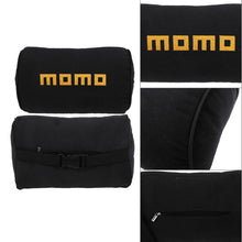 Load image into Gallery viewer, Brand New 2PCS JDM Momo Black Fabric Material Car Neck Headrest Pillow Fabric Racing Seat