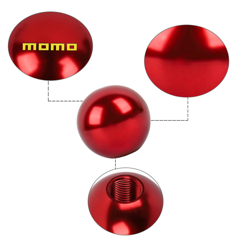 BRAND NEW UNIVERSAL MOMO JDM Aluminum Red Round Ball Manual Gear Stick Shift Knob Universal M8 M10 M12