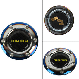 BRAND NEW JDM MOMO UNIVERSAL BURNT BLUE CAR HORN BUTTON STEERING WHEEL CENTER CAP